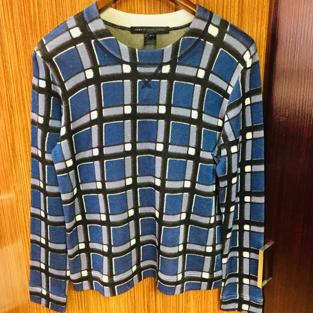 Marc Jacobs Toto Printed Skipper Blue Sweater